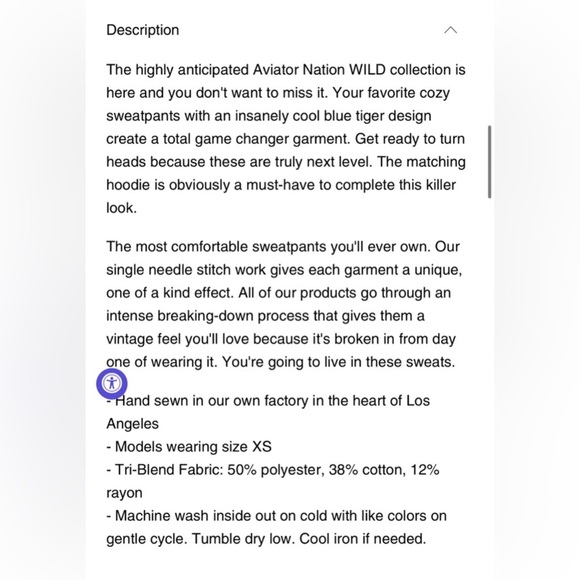 Aviator Nation SET TIGER STRIPE SWEATPANTS/full zip pockets hoodie size xs - Picture 5 of 6